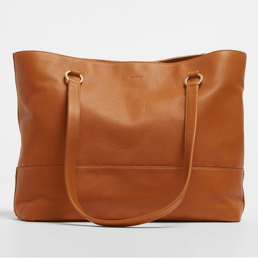 Hammitt Large Leather Tote in Cognac Brown. Actual color is called Nectar Tan
